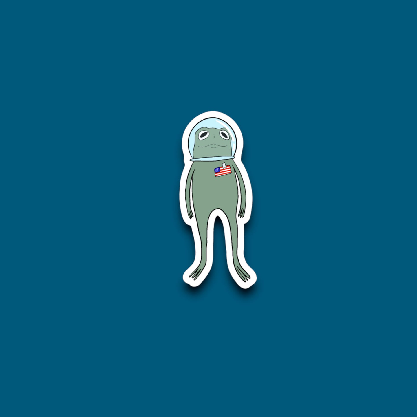 Astronaut Frog Sticker