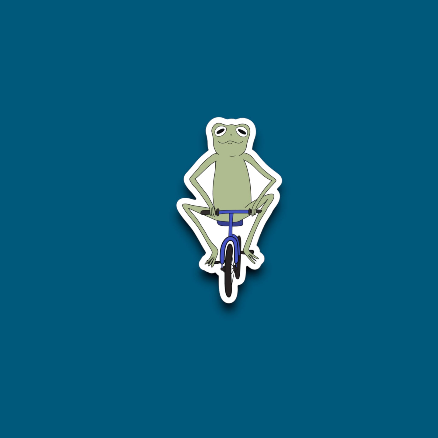 Frog Riding A Bike Sticker