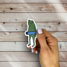 Load image into Gallery viewer, Frog Holding His Yoga Mat Sticker
