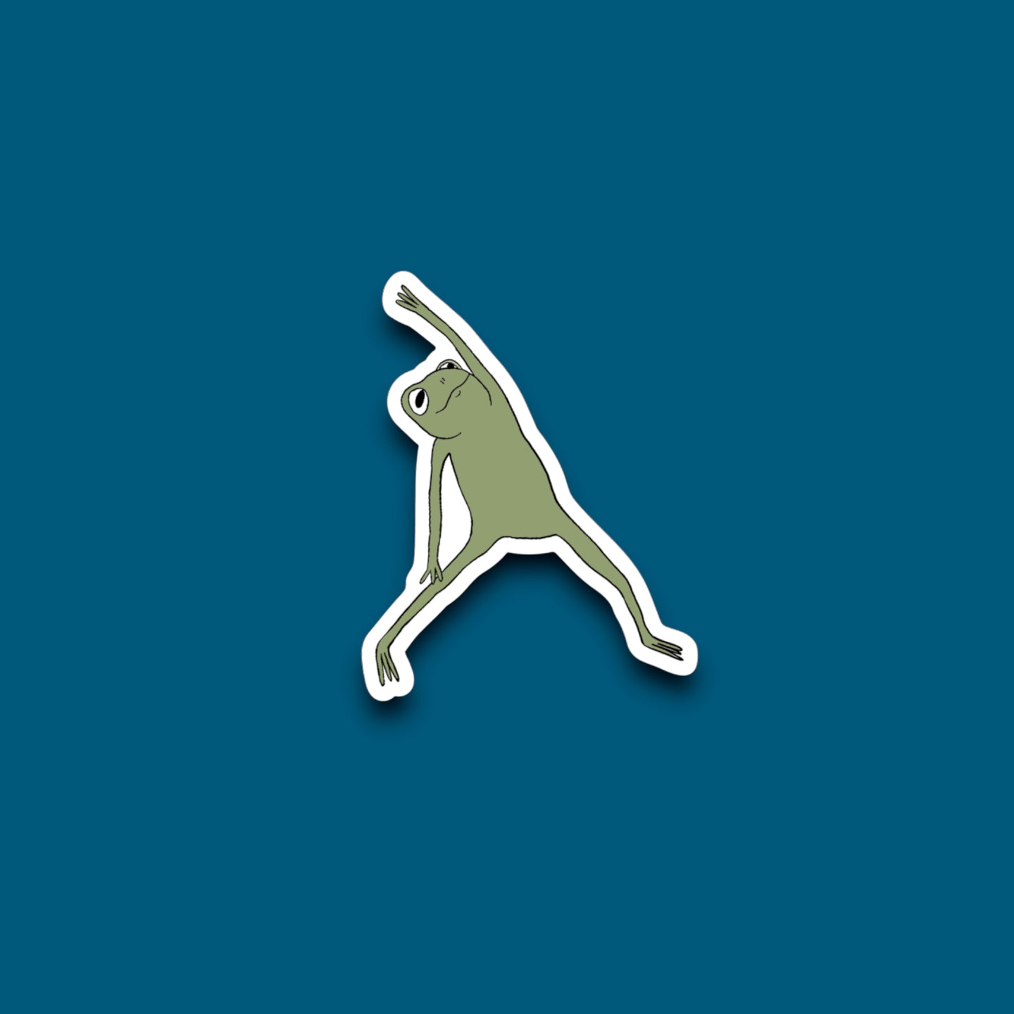 Stretching Frog Sticker