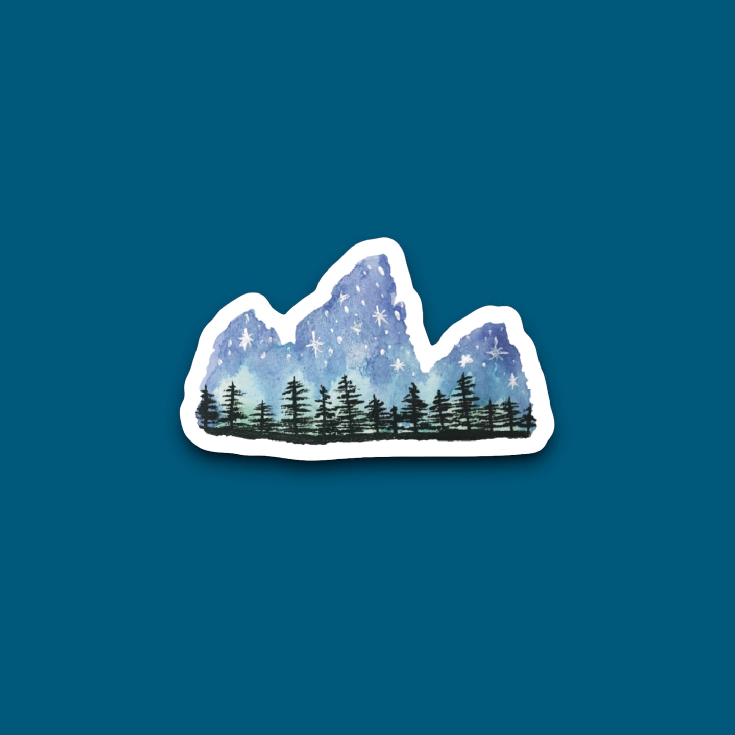 Tetons Starry Night Sticker (I9)