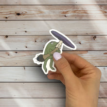 Load image into Gallery viewer, Frog Holding His Mushroom Sticker (L13)
