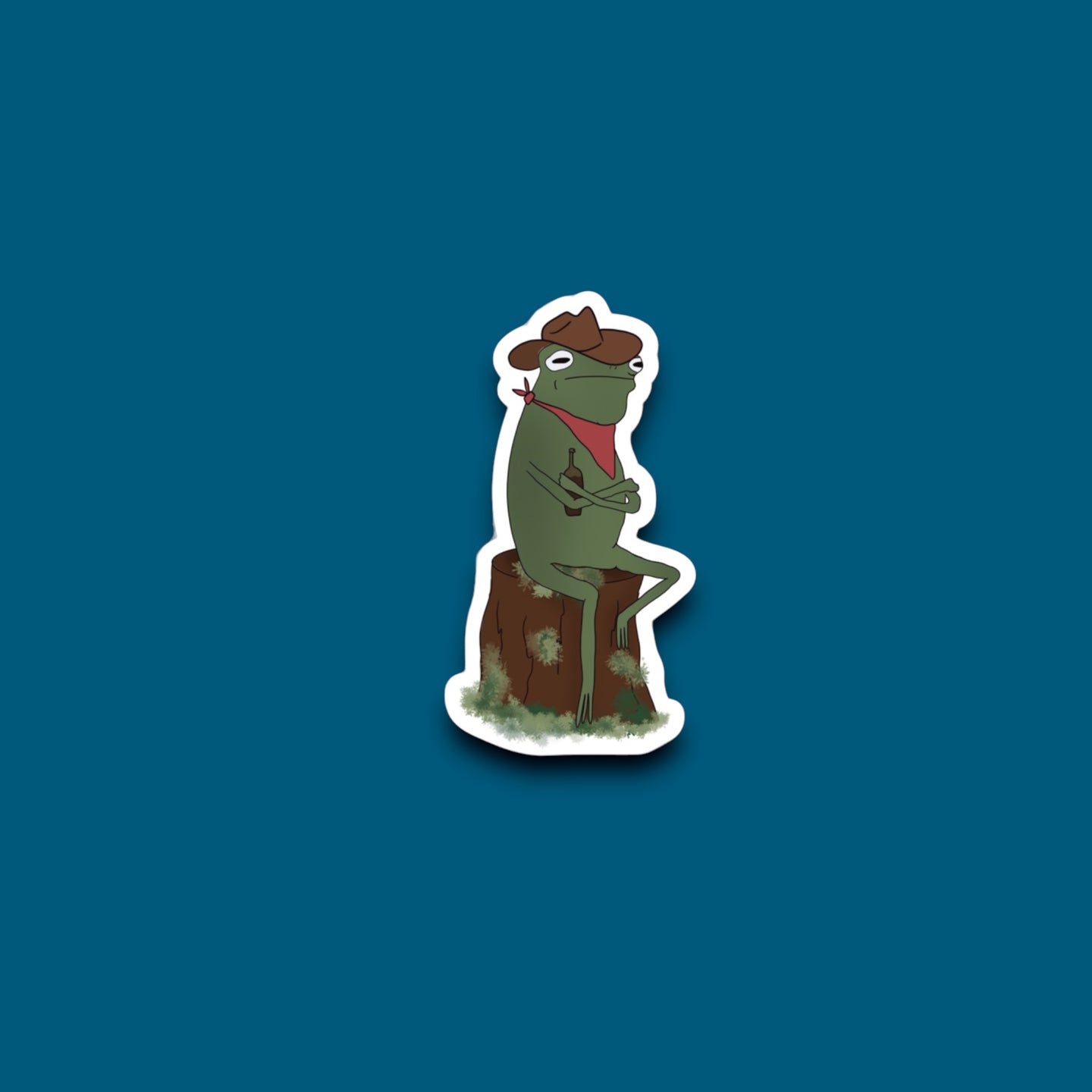 Frog Sippin' A Cold One Sticker (L22)