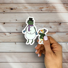 Load image into Gallery viewer, Snowman Frog With Duck Sticker
