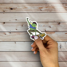 Load image into Gallery viewer, Skateboarding Chick Frog Sticker
