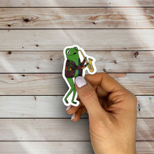 Load image into Gallery viewer, Frog Playin&#39; Sax Sticker (J21)
