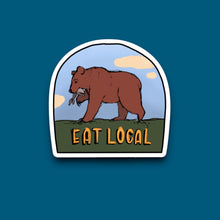 Load image into Gallery viewer, Bear Eat Local Sticker (D13)
