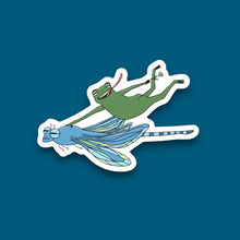 Load image into Gallery viewer, Frog Ridin&#39; Dragonfly Sticker
