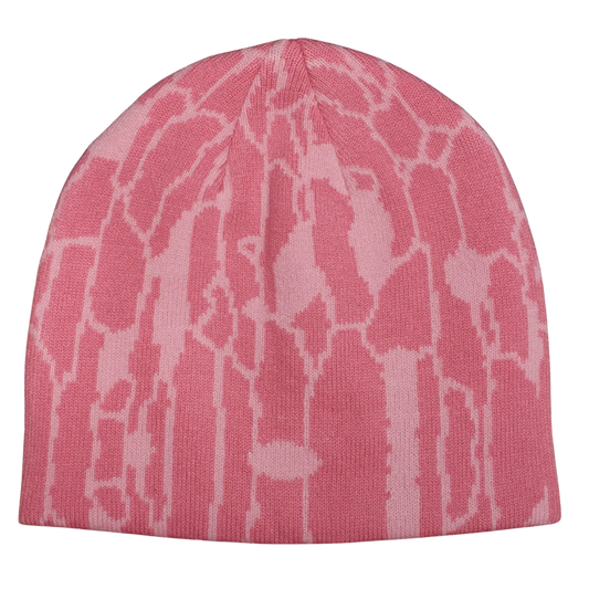 Tree Bark Skull Cap in Pink