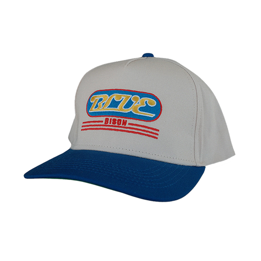 Blue Bison Badge Hat in Cream
