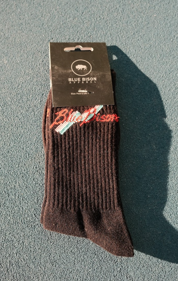 Blue Bison Crew Socks, Black