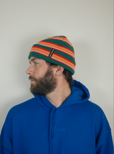 Load image into Gallery viewer, Striped Cuff Beanie, Sunset
