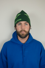 Load image into Gallery viewer, Green Flame Skull Cap Beanie
