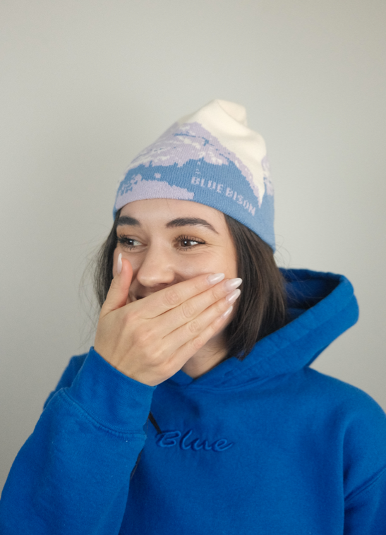 Mountain Peaks Skull Cap Beanie, Purple – Blue Bison Apparel