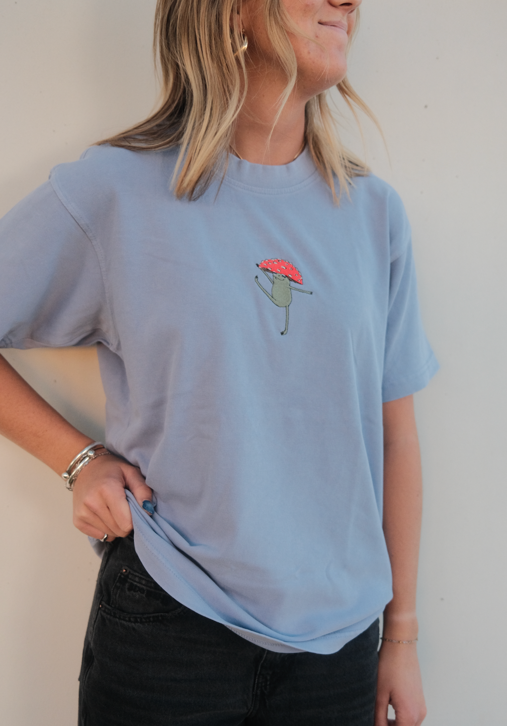 Dancing Frog With Mushroom Hat Tee