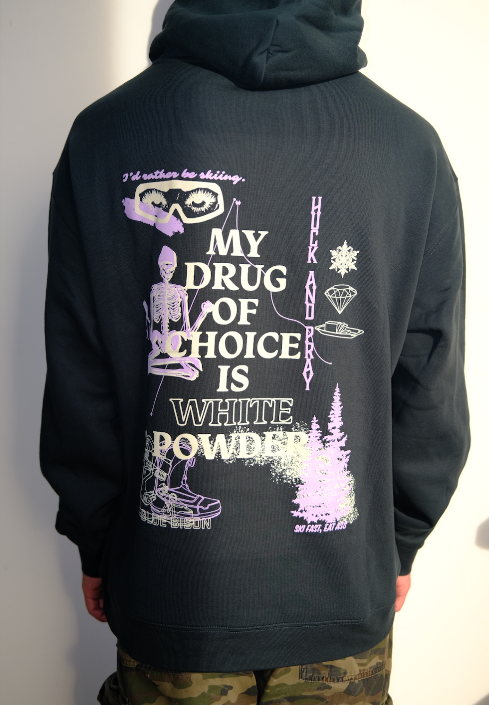 Huck & Pray Hoodie Pine – Blue Bison Apparel