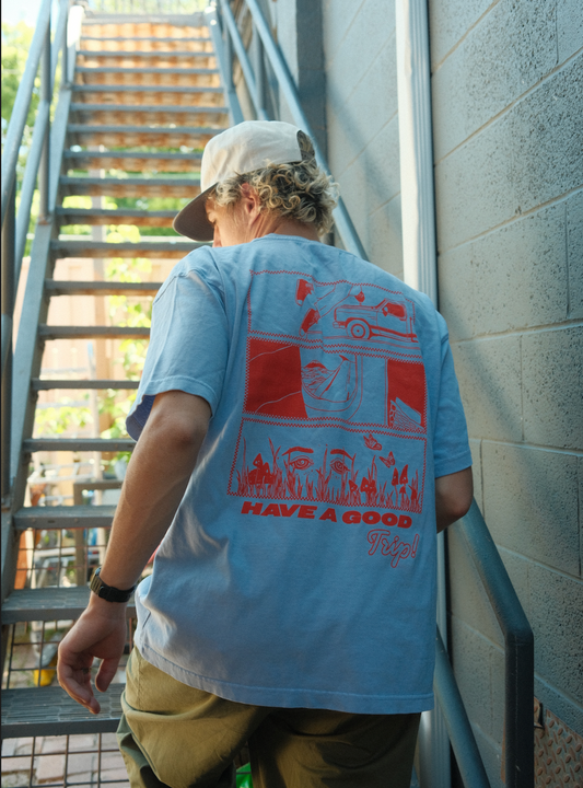 Have A Good Trip Tee in Blue