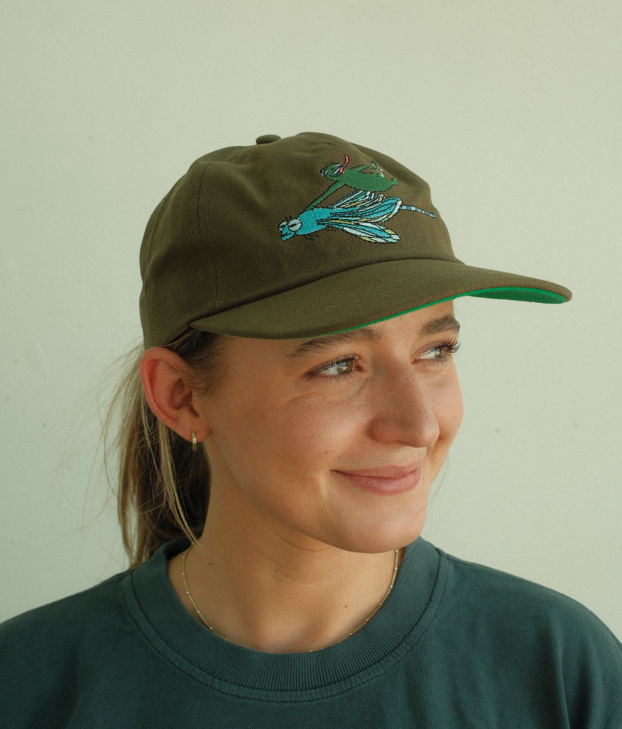 Dragon Fly Ridin Frog Hat - Green