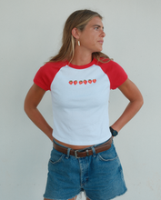 Load image into Gallery viewer, Strawberry Market Baby Tee - Red/White
