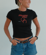 Load image into Gallery viewer, Heading West Baby Tee - Black
