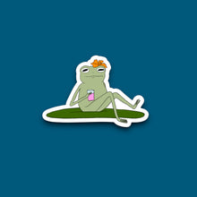 Load image into Gallery viewer, Sunbathing Frog Sticker (N19)
