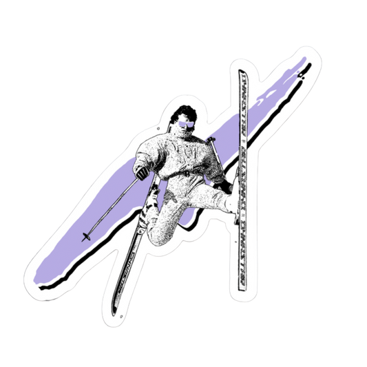 Acro Skier Purple Vinyl Sticker