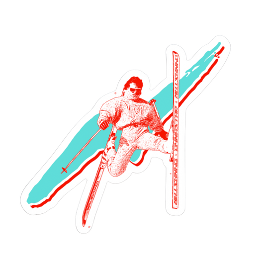 Acro Skier Red Vinyl Sticker