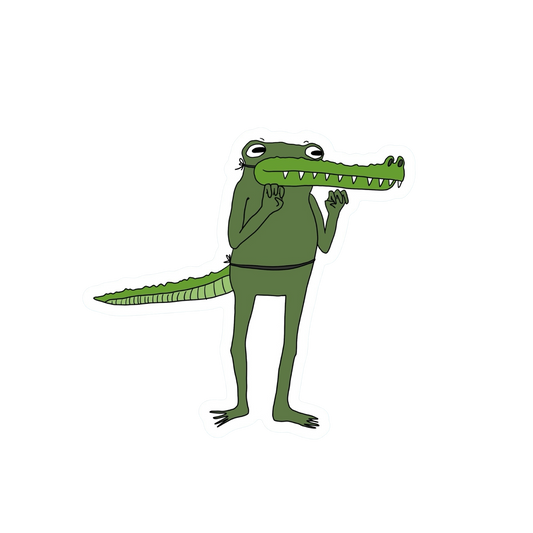 ALLIGATOR DISGUISE FROG STICKER