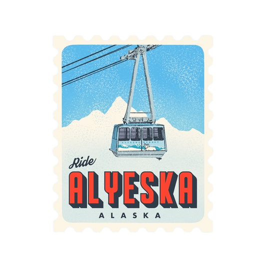 Alyeska Alaska Retro Stamp Sticker