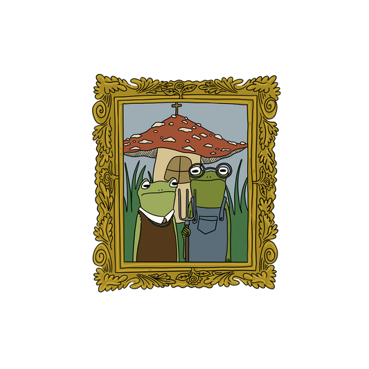 AMERICAN FROG GOTHIC STICKER