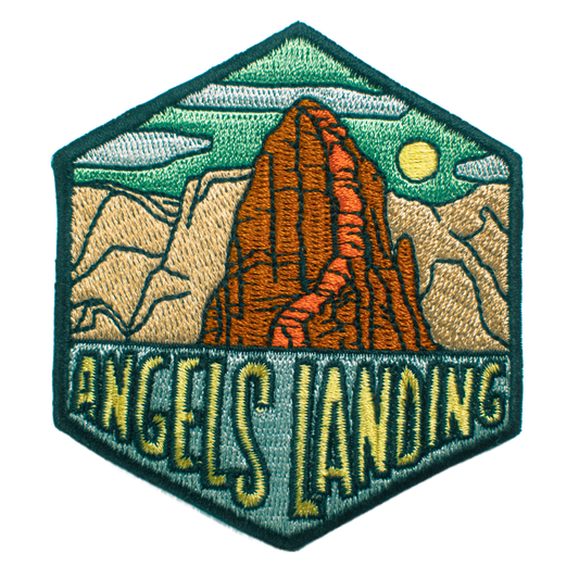 Angels Landing Zion National Park Utah Hexagon Patch