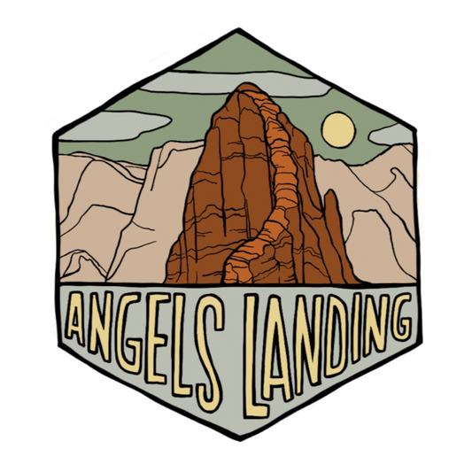Angels Landing Zion National Park Utah Hexagon Sticker