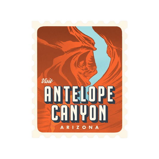 Antelope Canyon Retro Stamp Sticker