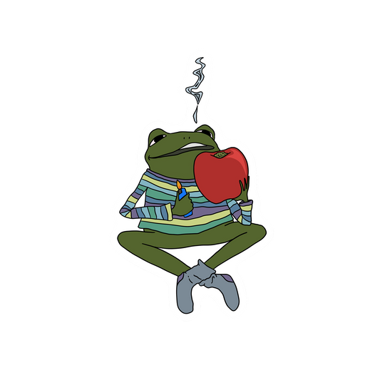 APPLE SMOKING FROG STICKER