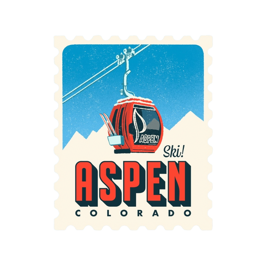 Aspen Retro Stamp Sticker