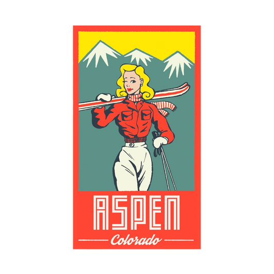 Aspen Ski Girl Sticker