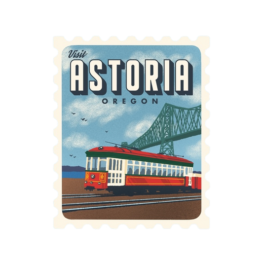 Astoria Oregon Retro Stamp Sticker