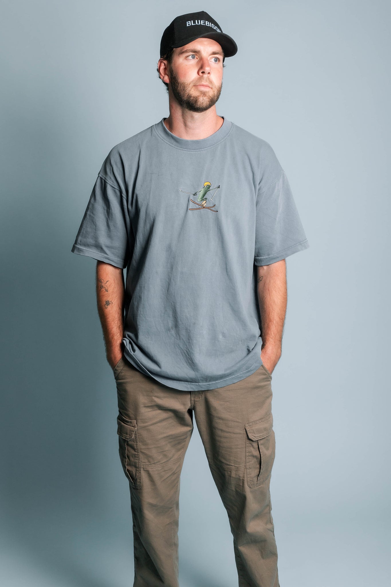 Frogs Gone Skiin’ Tee Blue Bison Apparel