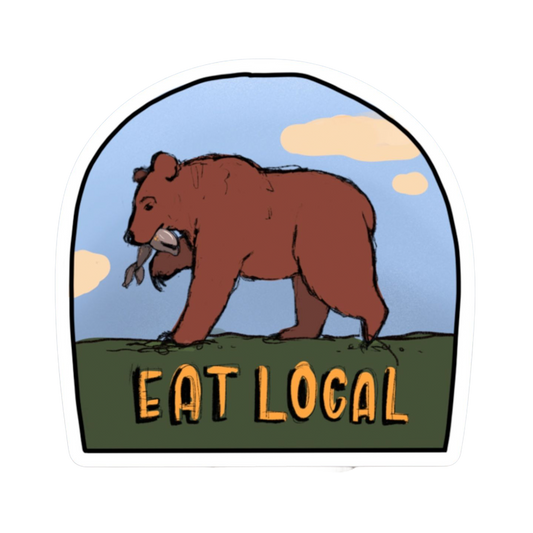 Bear Eat Local Sticker