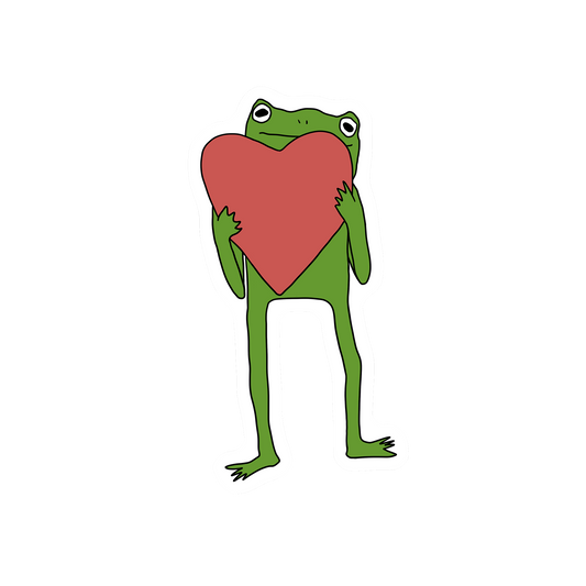 BIG HEART FROG STICKER