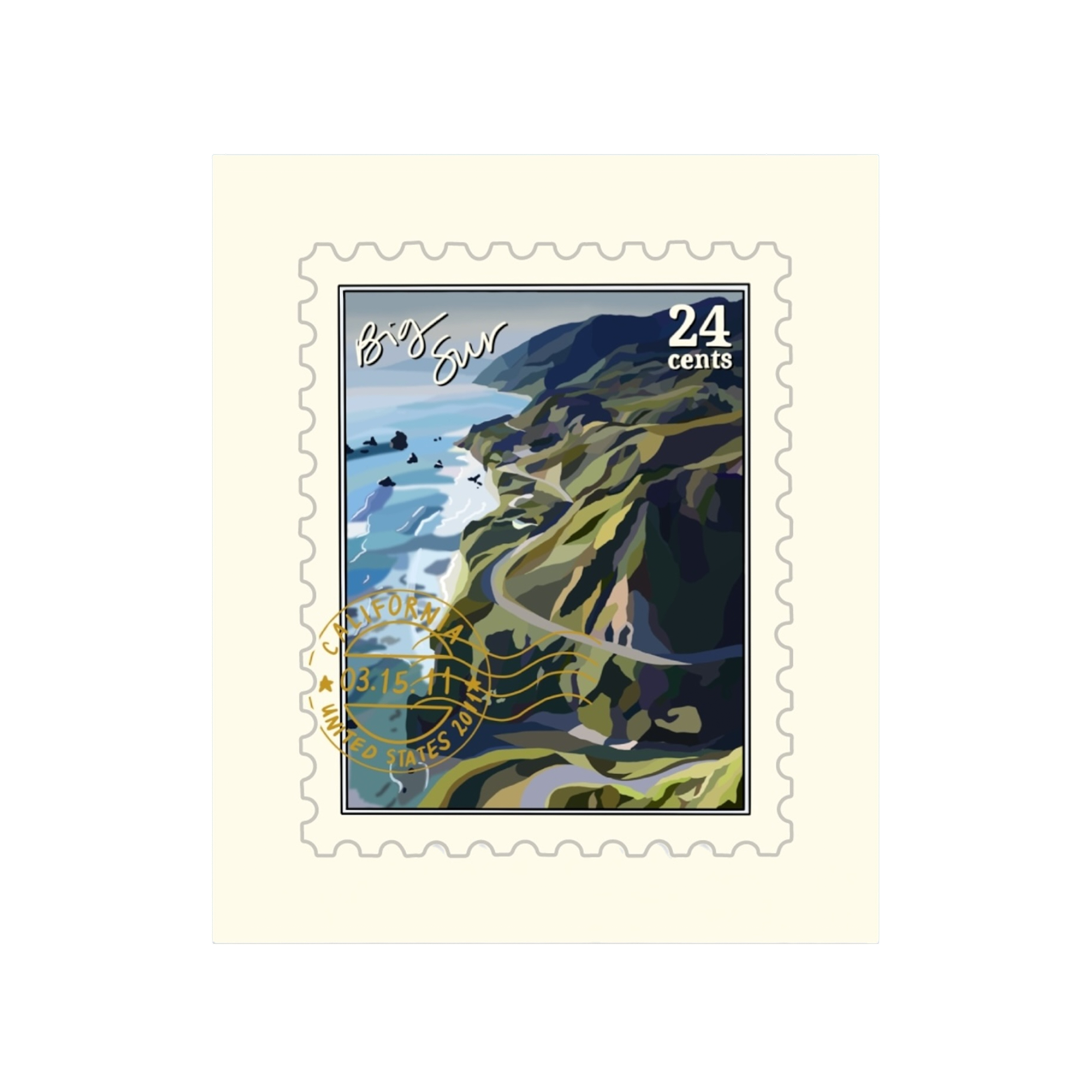 Big Sur California Stamp Sticker – Blue Bison Apparel