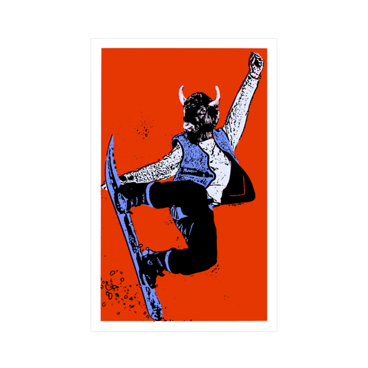 Bison Boarder Sticker
