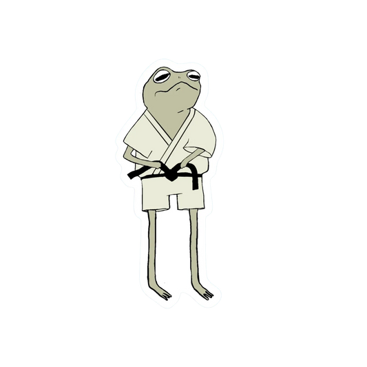 BLACK BELT KARATE FROG STICKER