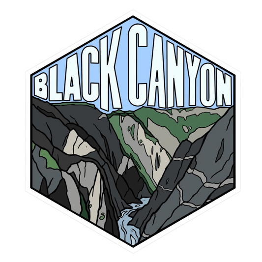 Black Canyon Colorado Hexagon Sticker