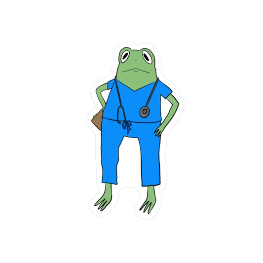 BLUE SCRUBS FROG STICKER