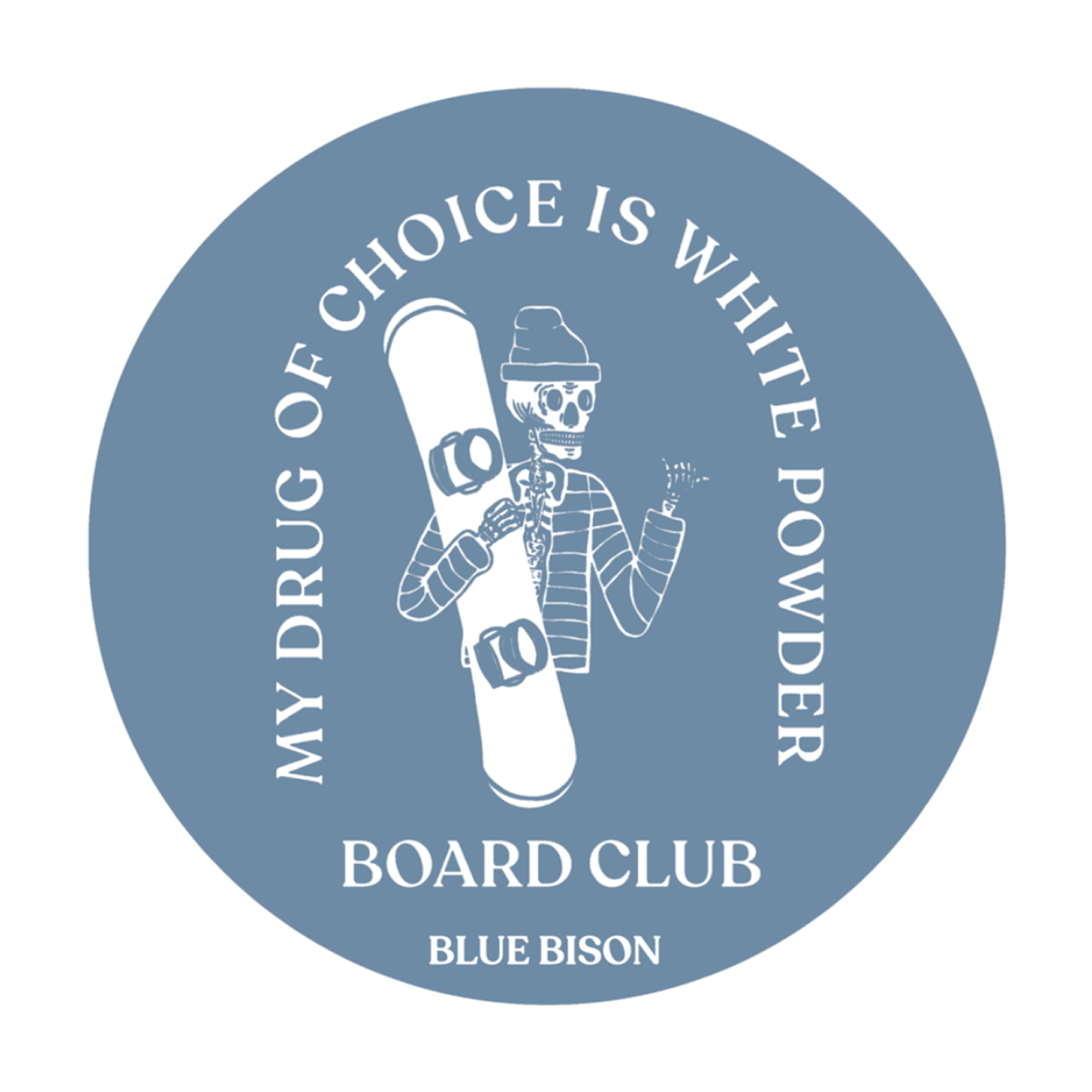 Board Club Powder Blue Sticker – Blue Bison Apparel