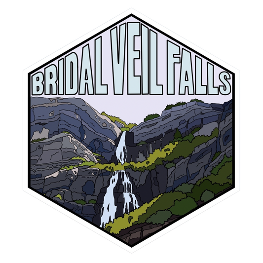 Bridal Veil Falls Utah Hexagon Sticker