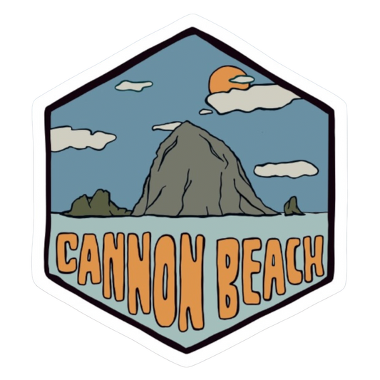 Cannon Beach Oregon Hexagon Sticker