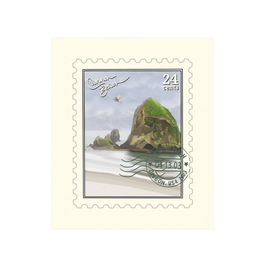 Cannon Beach Oregon Stamp Sticker