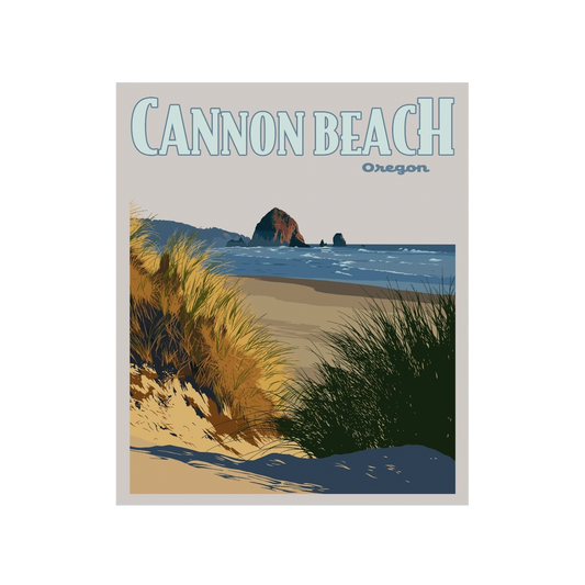 Cannon Beach Poster Sticker
